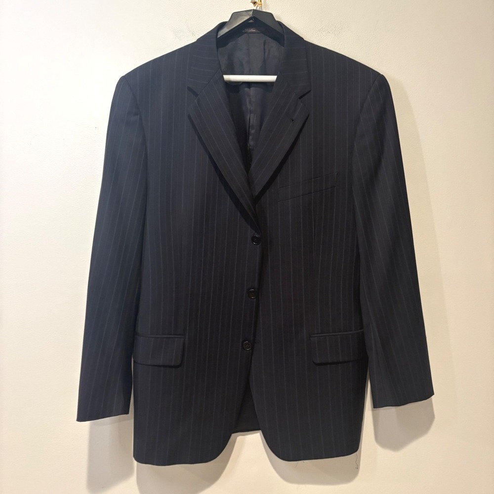 Joseph Abboud Men's Blue Pinstripe Wool Blazer Suit Jacket 42R